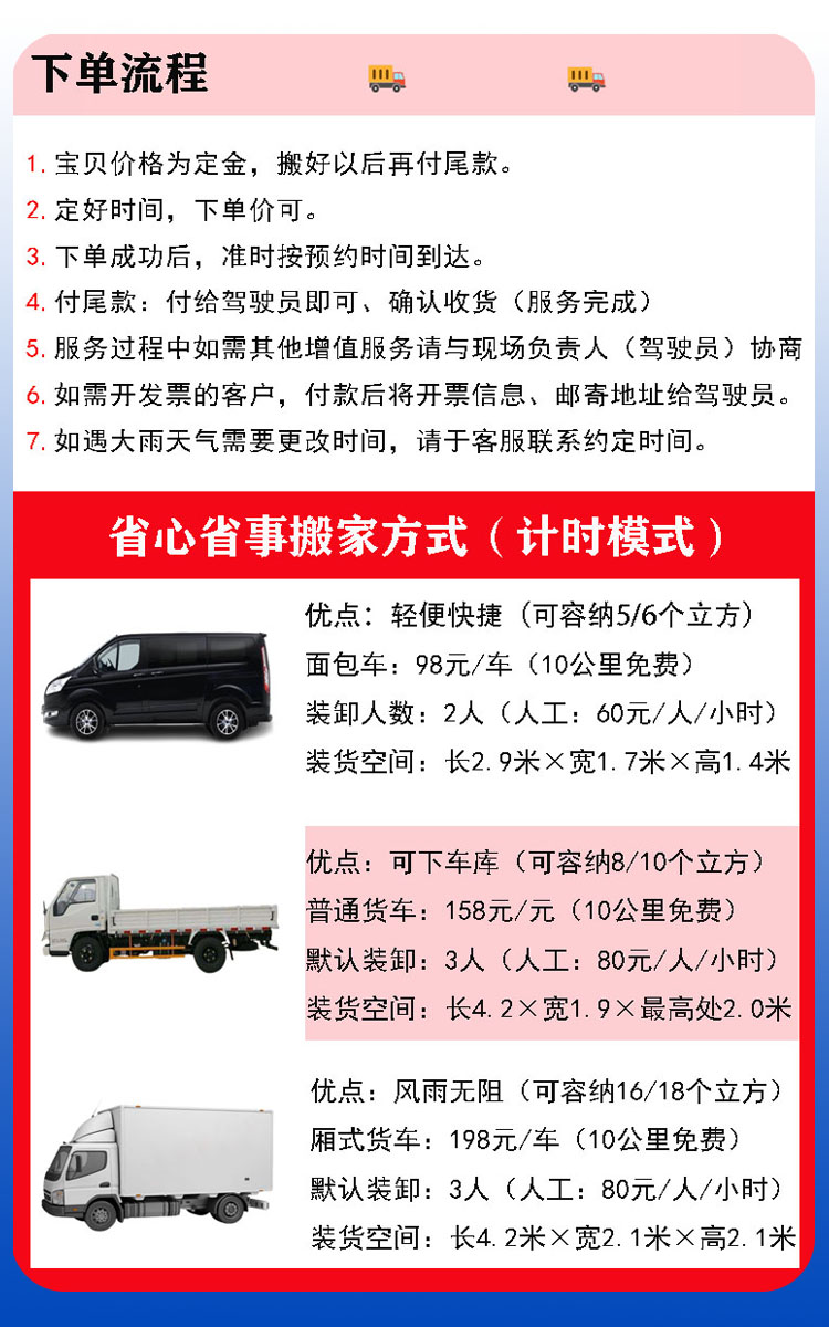 搬家價(jià)格，搬家費(fèi)用